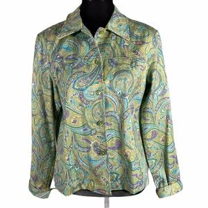Coldwater Creek Paisley 6 Button Jacket Large